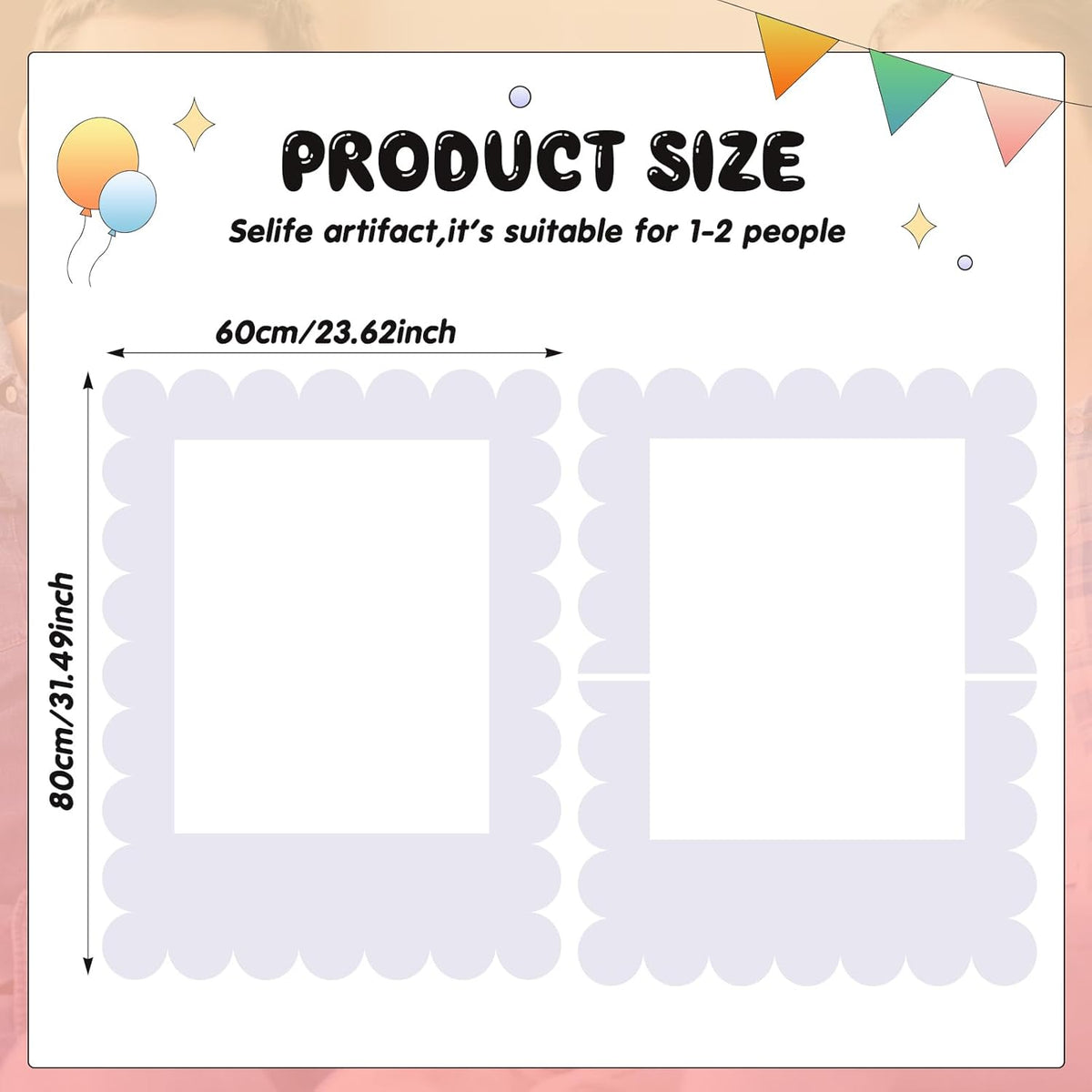 32 x 24 Inch Large Blank DIY Photo Booth Props Picture Frame Party Frame DIY Photo Booth Props