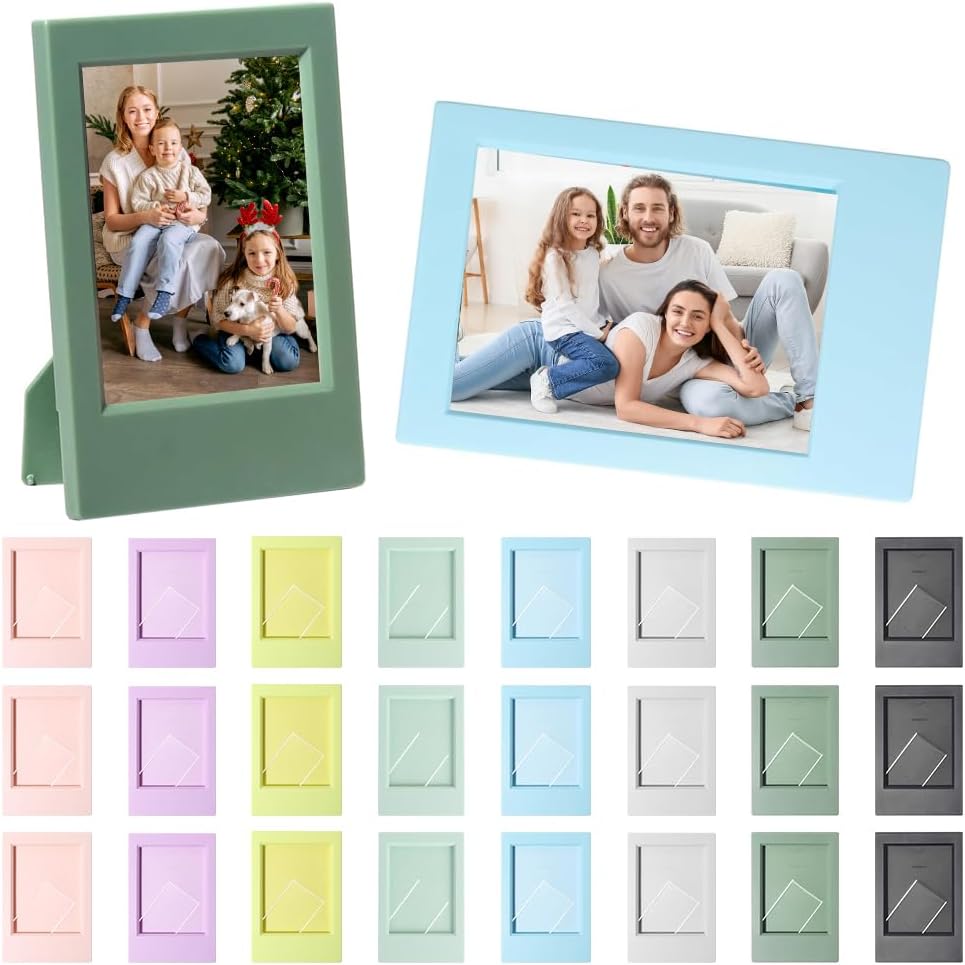 24 Pcs Polaroid Picture Frames, 2''x3'' Photo Frame for Fujifilm Instax Polaroid Film 8 Colors Mini