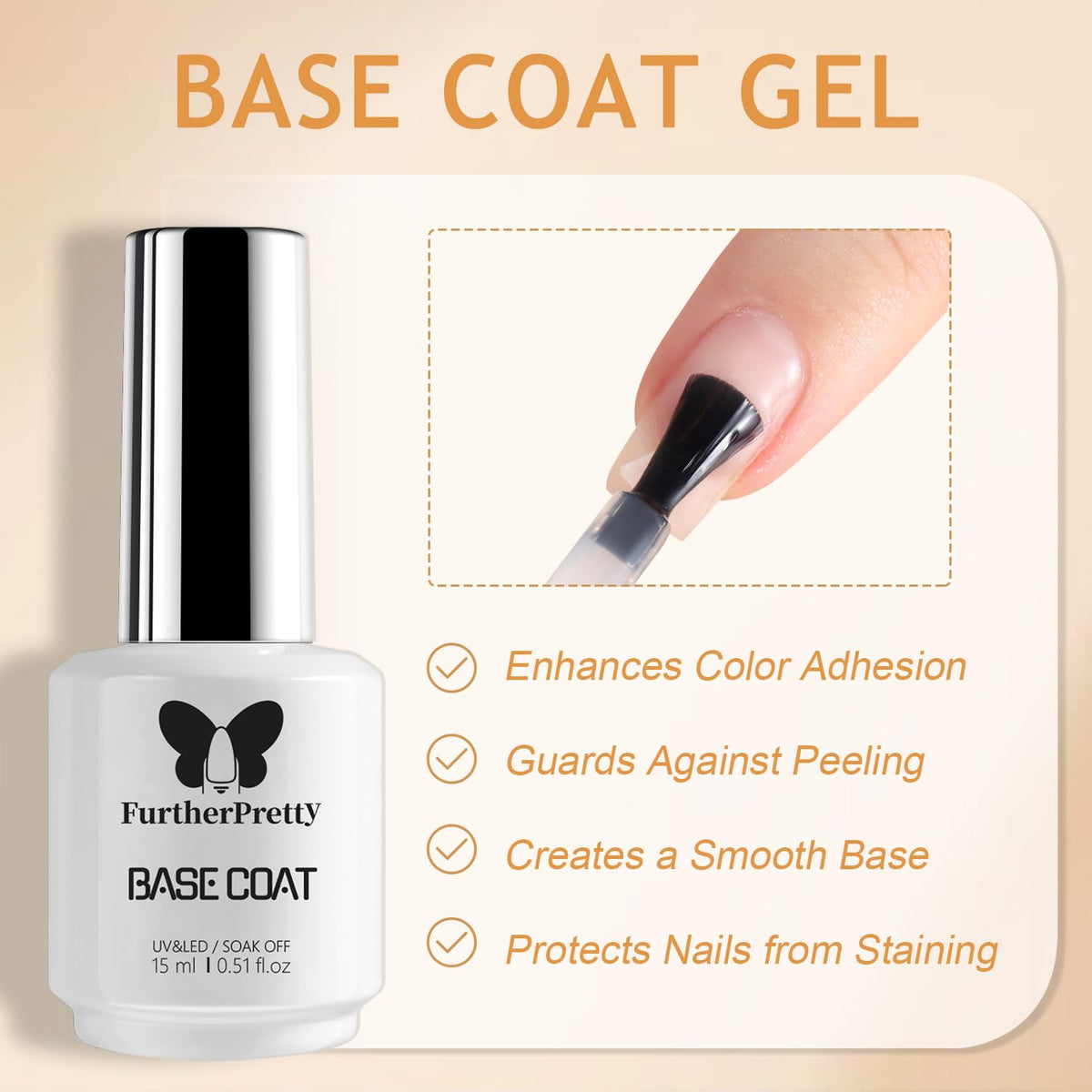 Builder Gel Nail Kit, 3PCS Set 15ml No Wipe Top Coat, Base Coat, and Nail Glue Gel for Nail