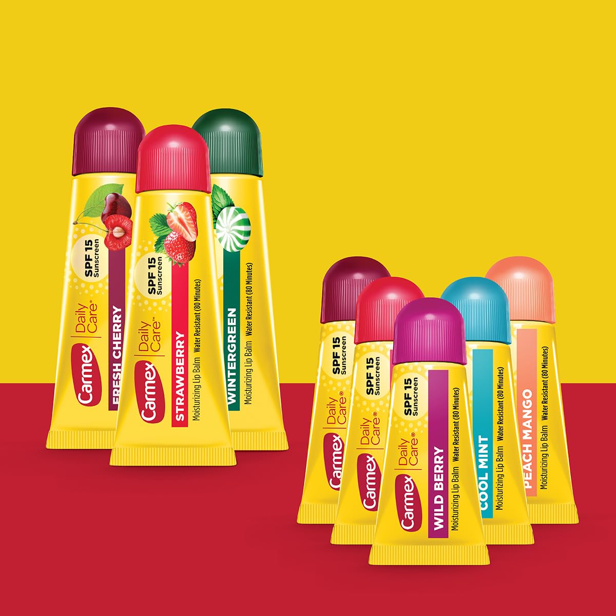 Carmex Daily Care and Daily Care Minis Moisturizing Lip Balm Pack, SPF 15, Multi-Flavor Lip Care