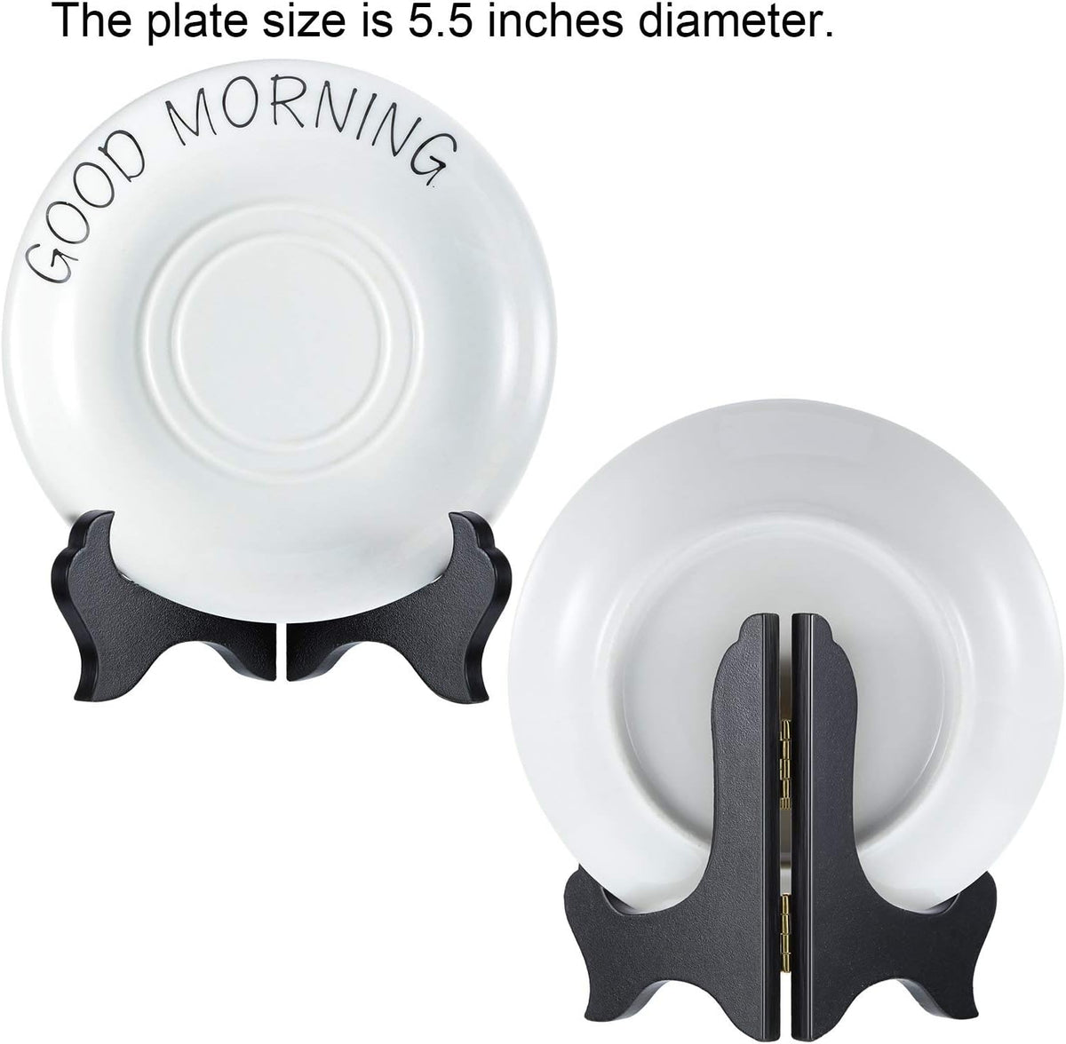 Tatuo 4 Packs Wooden Display Stand Decorative Plate Stands for Display Picture Frame Holder