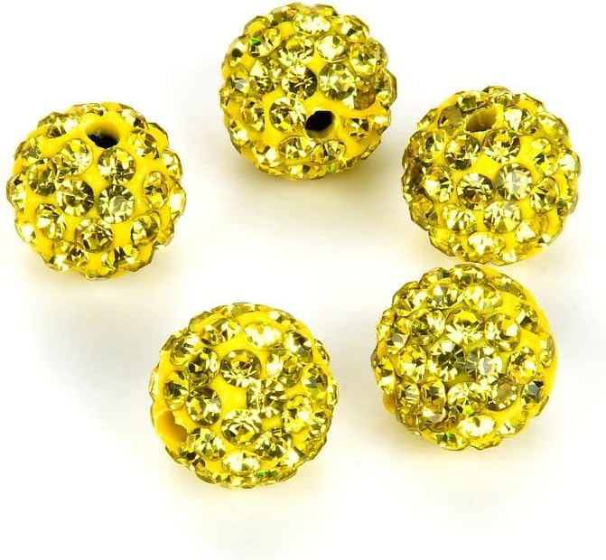 25pcs Adabele Grade A Suncatcher Crystal Rhinestone Pave Loose Beads 12mm Citrine Yellow Polymer