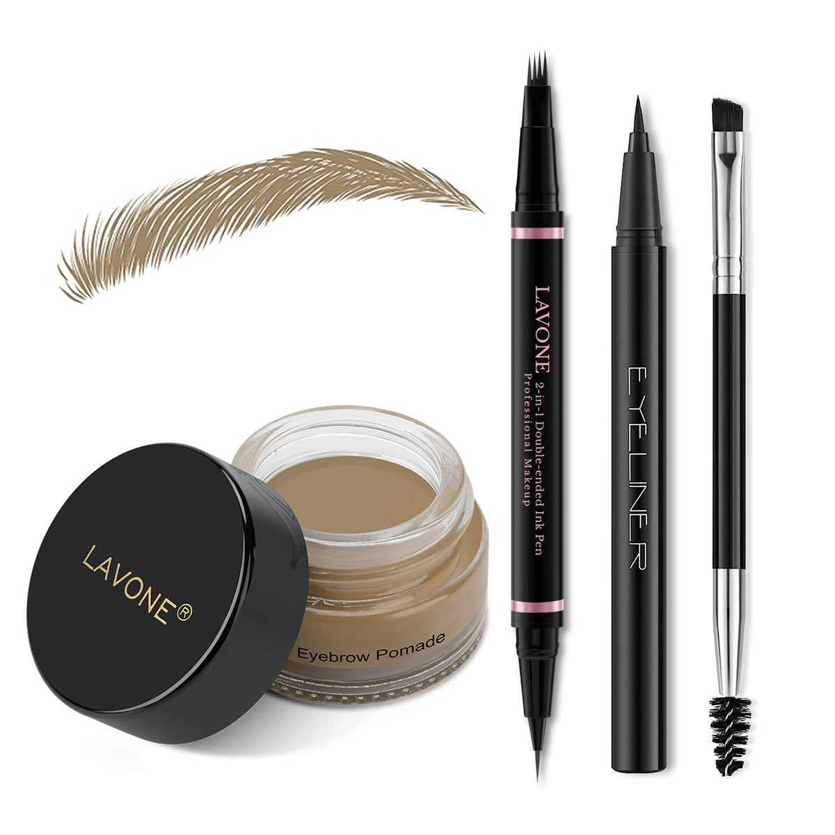 Eyebrow Pencil Makeup Kit, with Waterproof 2-IN-1 Microblading Eyebrow Pen, Eyebrow Pomade