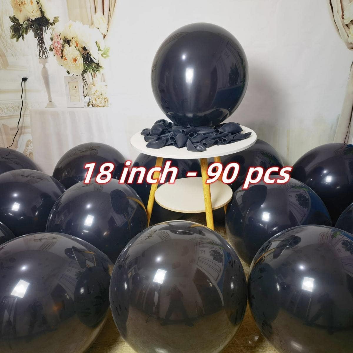 90 Pack Black Balloons 18 inch Black Latex Party big Balloon Bulk for Various Party Events