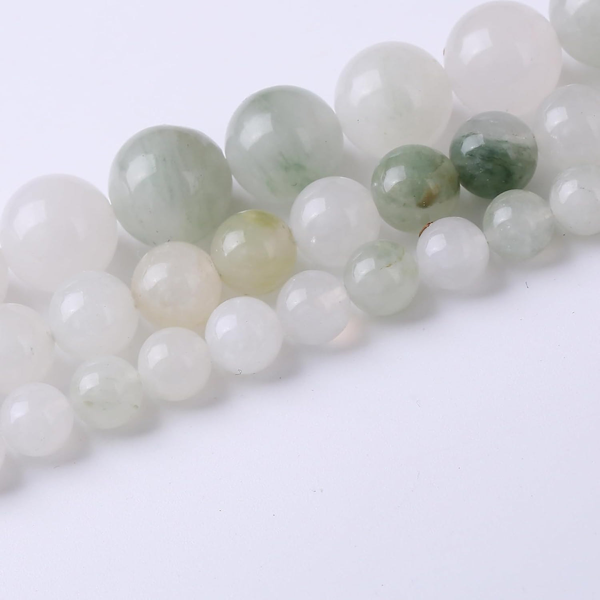 Blue and White Streamer Stone Beads for Jewelry Making DIY Craft Gemstone Beads Kit (10mm, 35pcs)