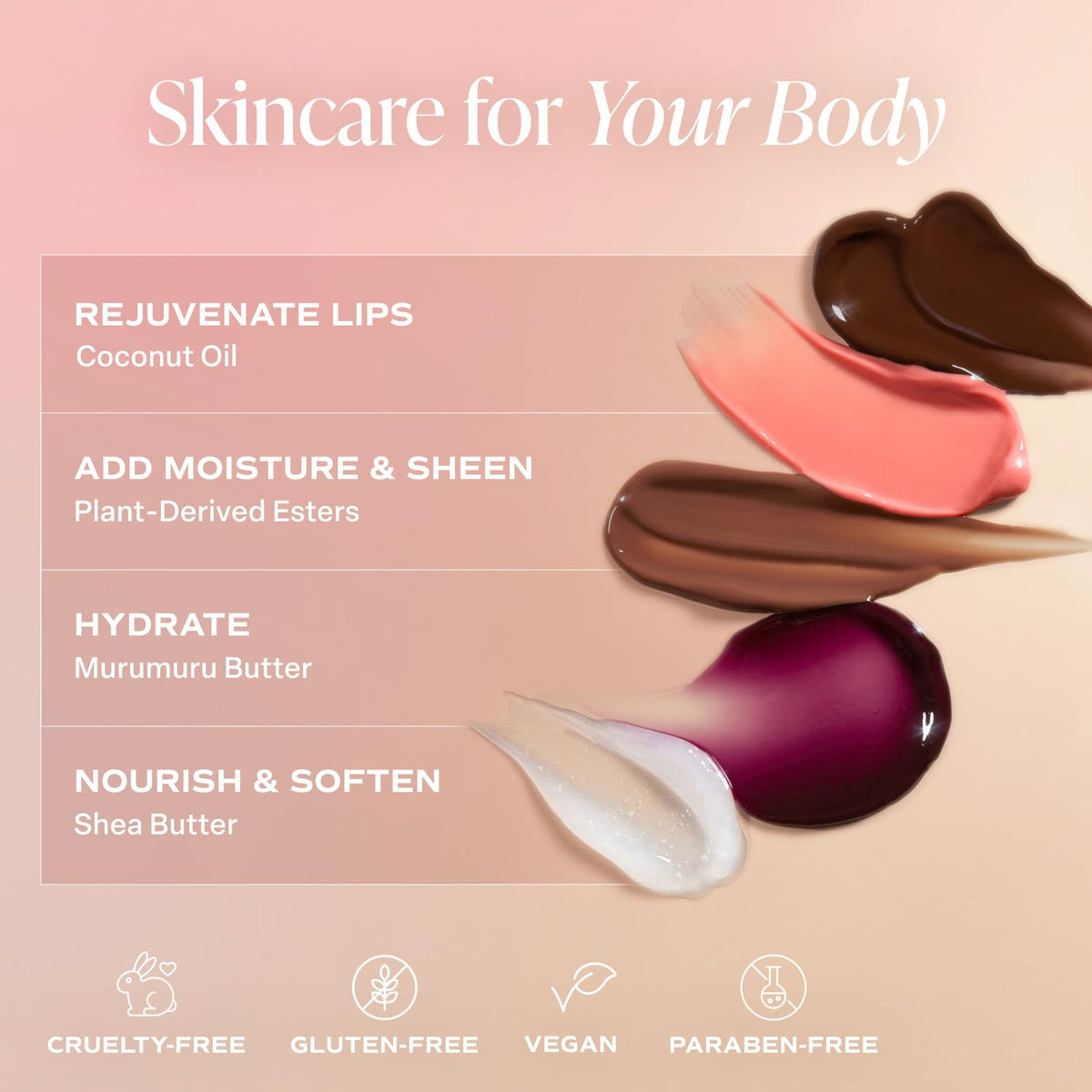 Saltair Hydrating Lip Oil Balm, Clear and Tinted Lip Gloss, Essentials Shades 5-Pack. Moisturizing