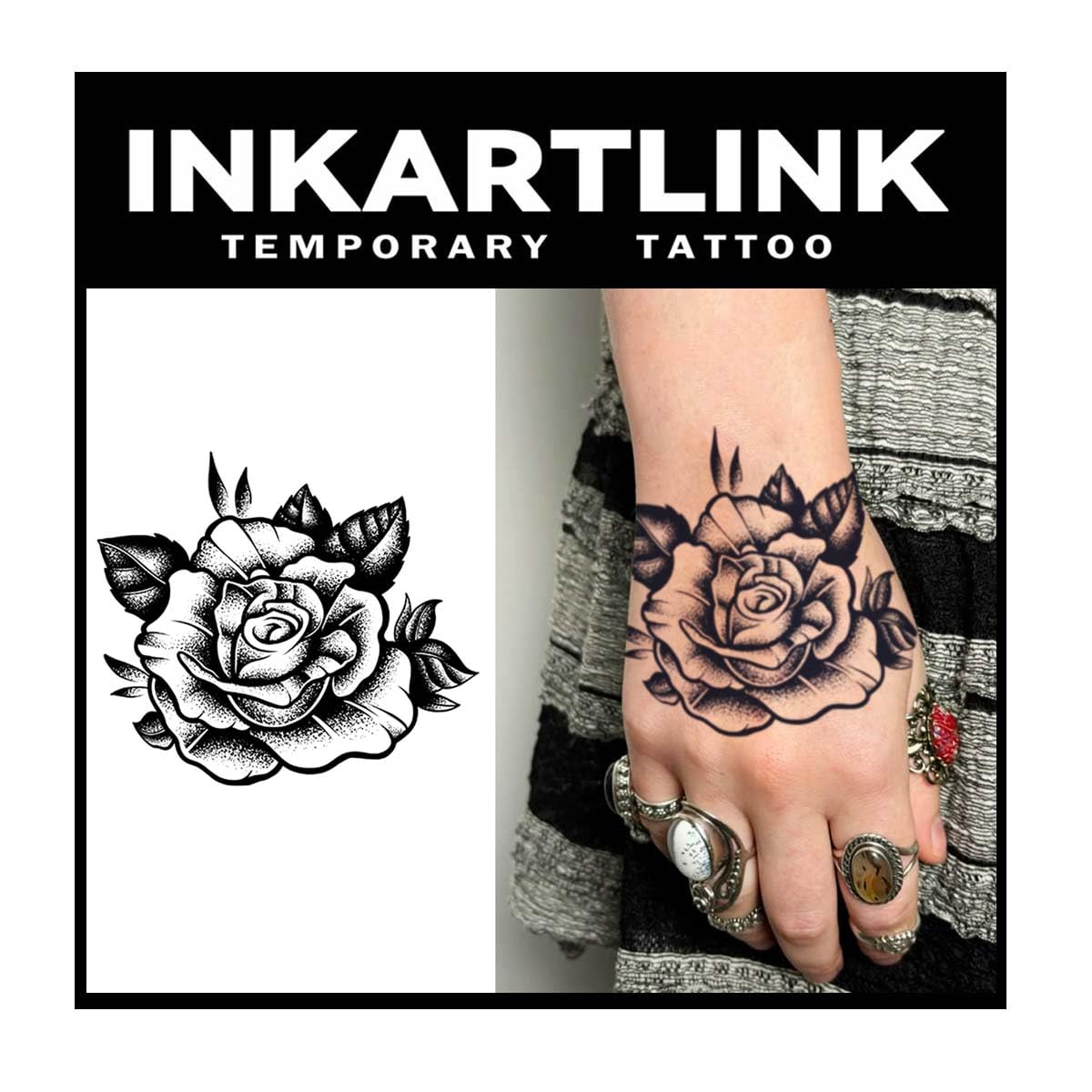 INKARTLINK Tattoo Tech, 2 Sheets Medium Semi Permanent Tattoo, Temporary Tattoos, Last 1-2 Weeks