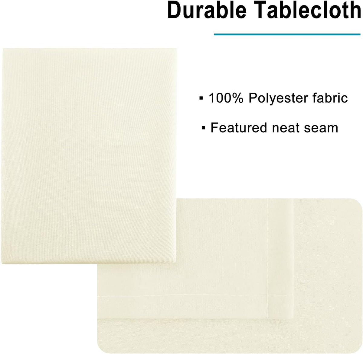 Hiasan Champagne Square Tablecloth - Waterproof and Spillproof Restaurant Washable Polyester Table