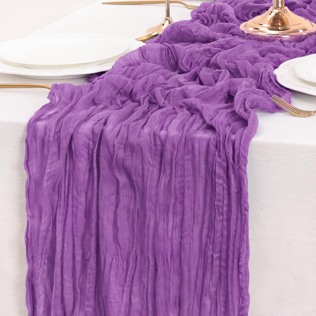 Purple Table Runner Cheesecloth Table Runner 10FT Farmhouse Table Runners 120 Inches Fall Table