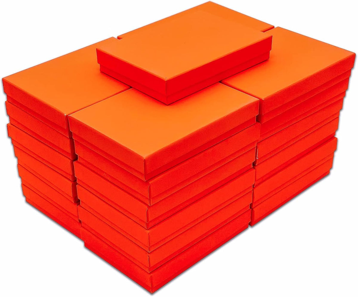 TheDisplayGuys - 25-Pack #53 Kraft Paper Cardboard Gift Boxes/Jewelry Cases w. Cotton Padding & Lid