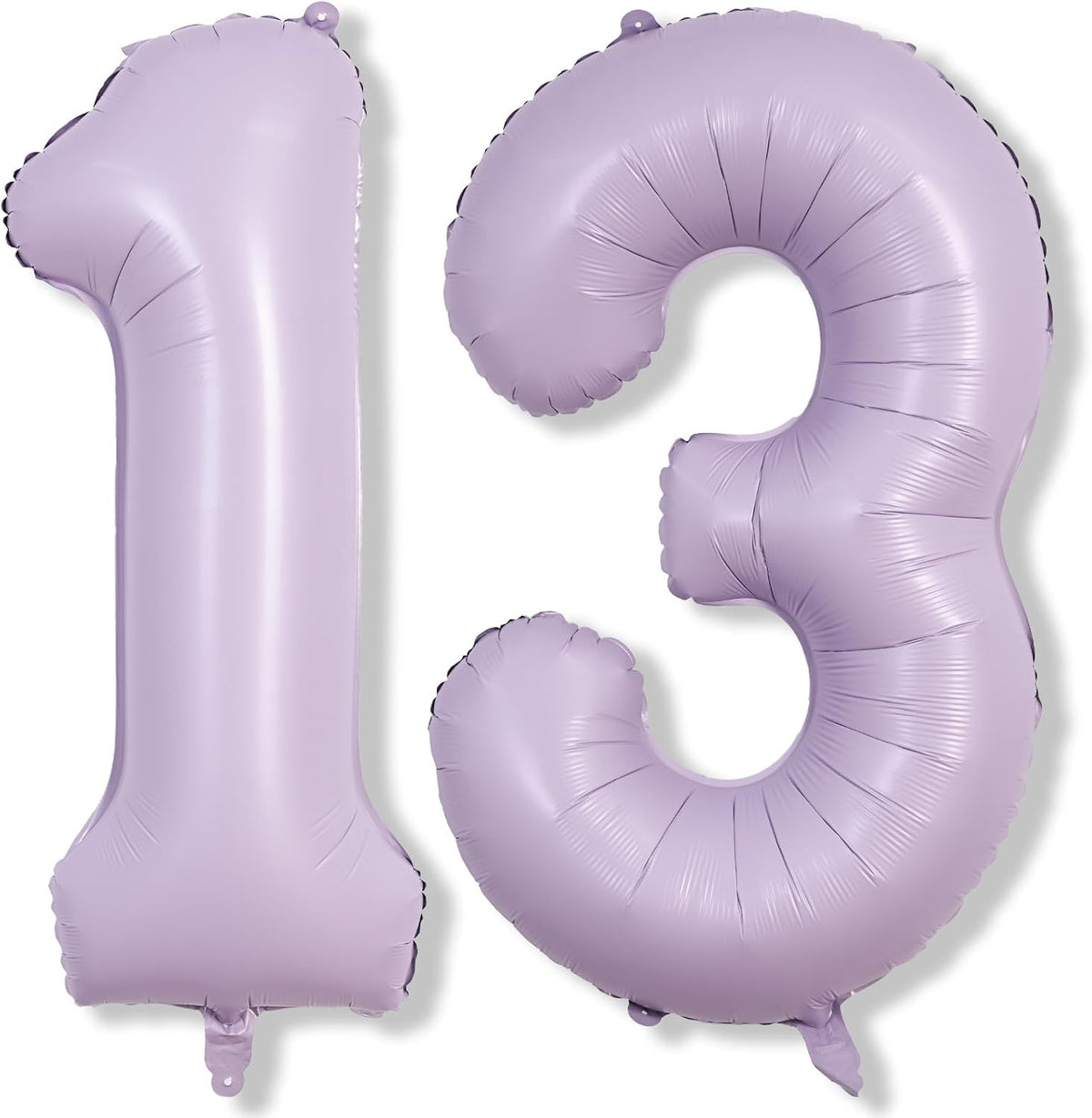 Number Balloons 13 Pastel Purple, 40 Inch Lavender Mylar Foil Number 1 & 3 Balloons for Girls 13th