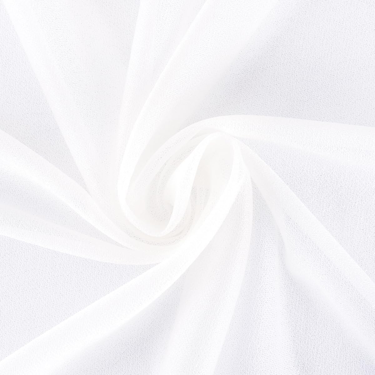 White Elegant Arch Draping Fabric Outdoor 1 Panel 29" × 20Ft Sheer Chiffon Curtain Drapes for Fall