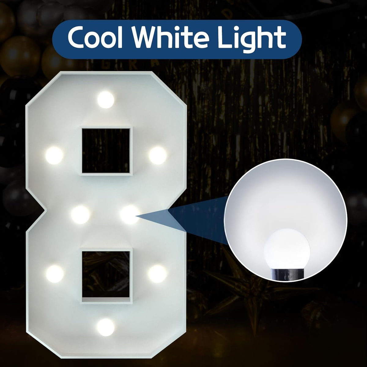 Marquee Numbers 3 Feet Tall Big Light Up Numbers 8th 18th 80th Happy Birthday Decorations Girl Boy
