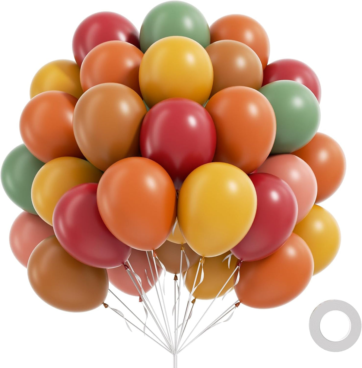 60pcs Fall Balloons, Thanksgiving Balloons 12inch with Burgundy Brown Sage Green Burnt Orange