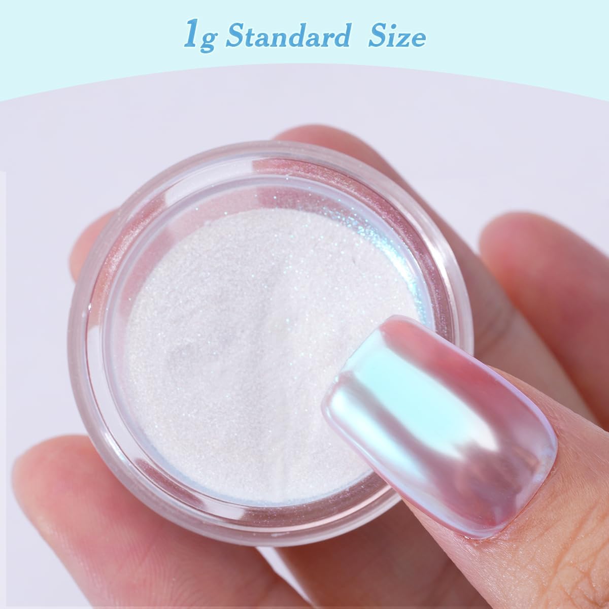 Pretty Diva Moonlight Chrome Nail Powder, Glossy Aurora Mermaid Unicorn Chrome Powder for Nails