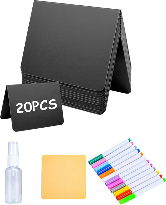 20PCS Mini Chalkboard Signs for Food, Reusable and Reserved Table Signs, Food Labels for Party