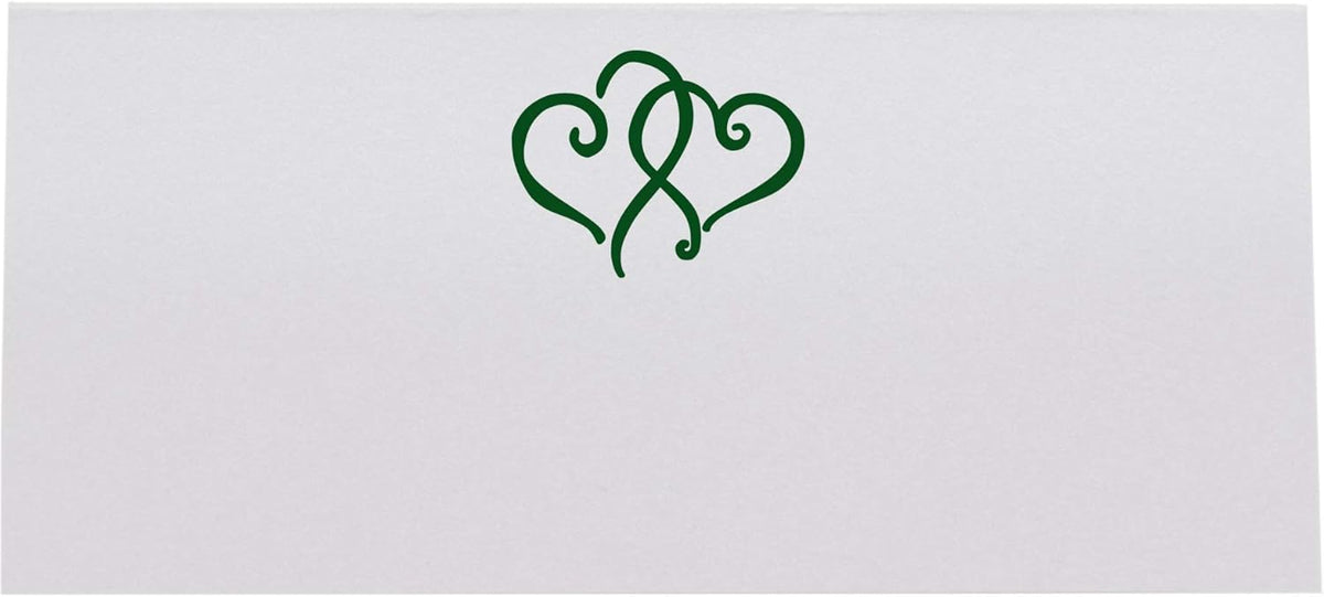 Linked Hearts Printable Place Cards, Hunter Green (Choose Color), Set of 60 (10 Sheets), Laser &