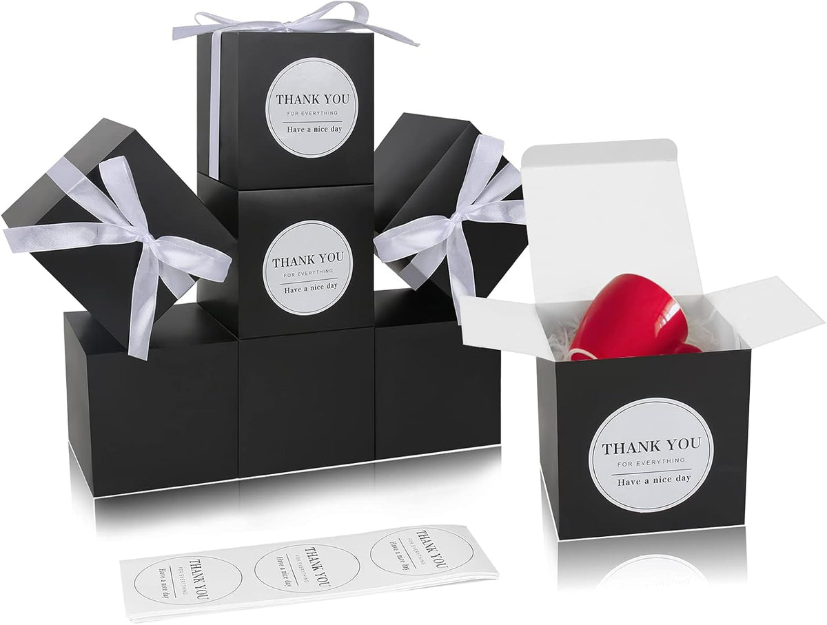 COTOPHER Small Gift Boxes 60 Pack 4x4x4 inches Black Gift Boxes with Lids for Gifts, Crafting
