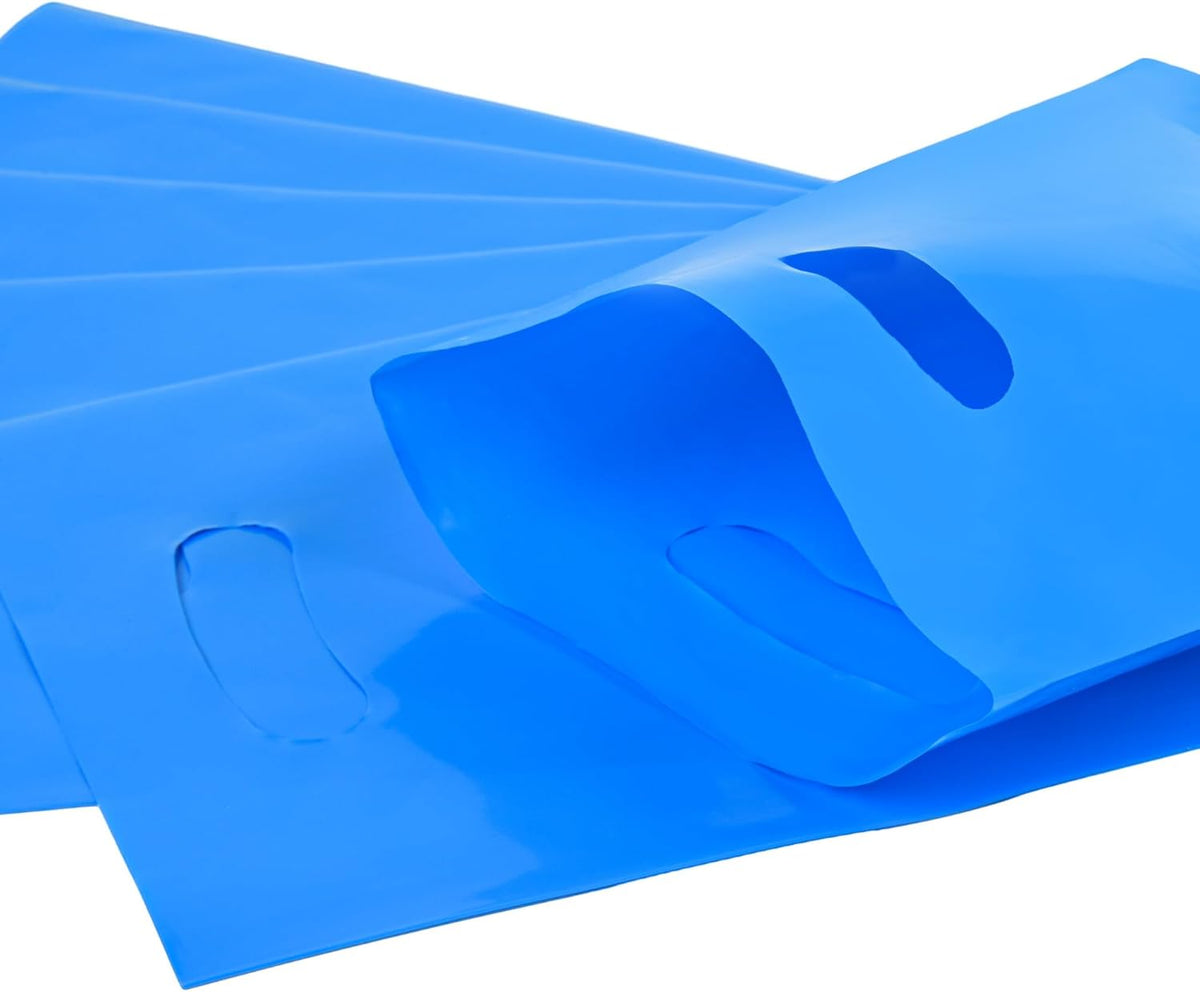 100 PCS Blue Small Gift Bags, 6"x8" Merchandise Bags for Small Businesses, Goodie Bags Party Favor