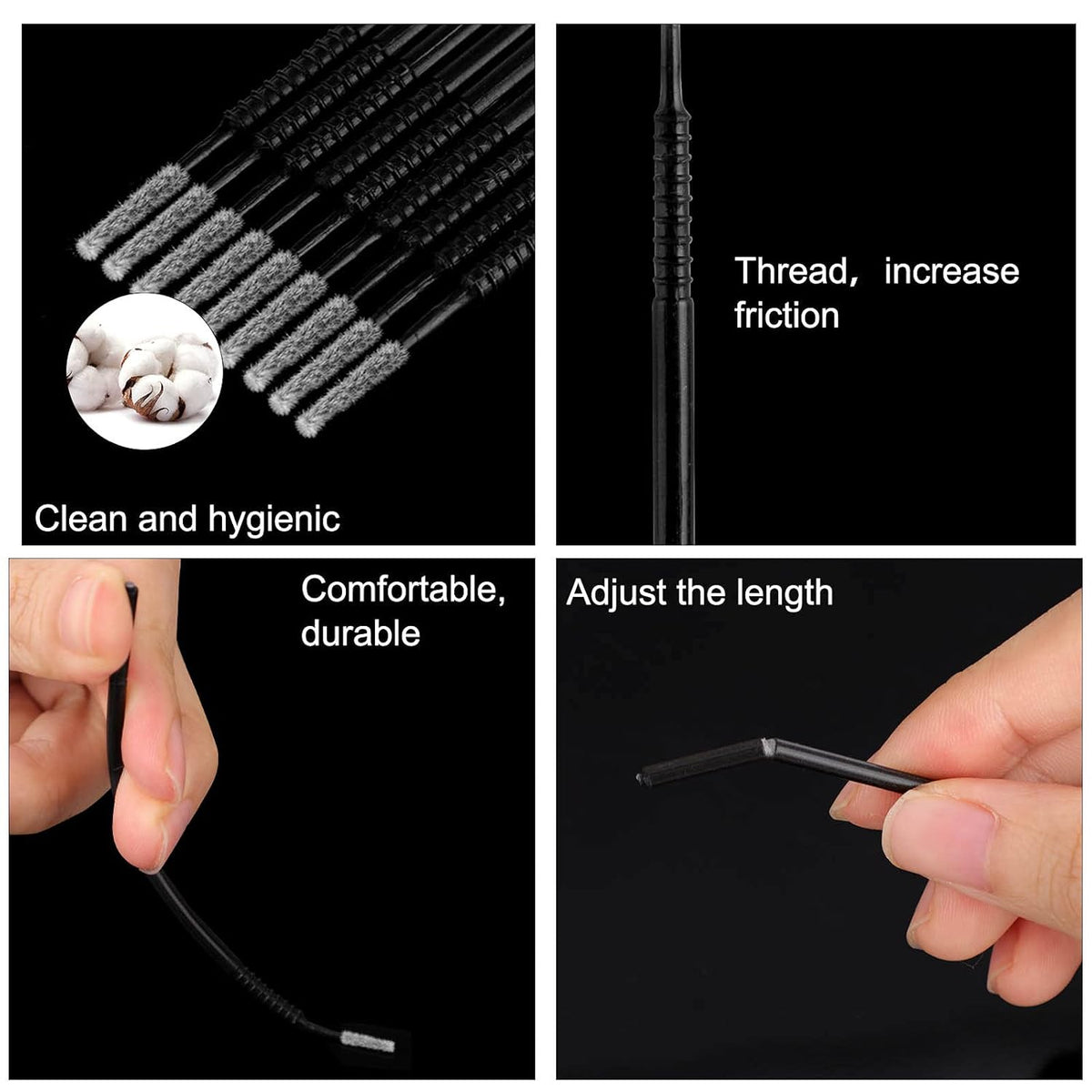 200PCS Micro Applicators Brushes Mini Cotton Swabs Remove Grafted Eyelash Glue Dedicated Brush