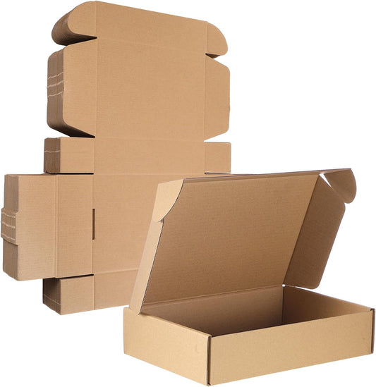 Qilery 200 Pcs Shipping Boxes Cardboard Gift Corrugated Cardboard Brown Boxes Mailer Packaging for