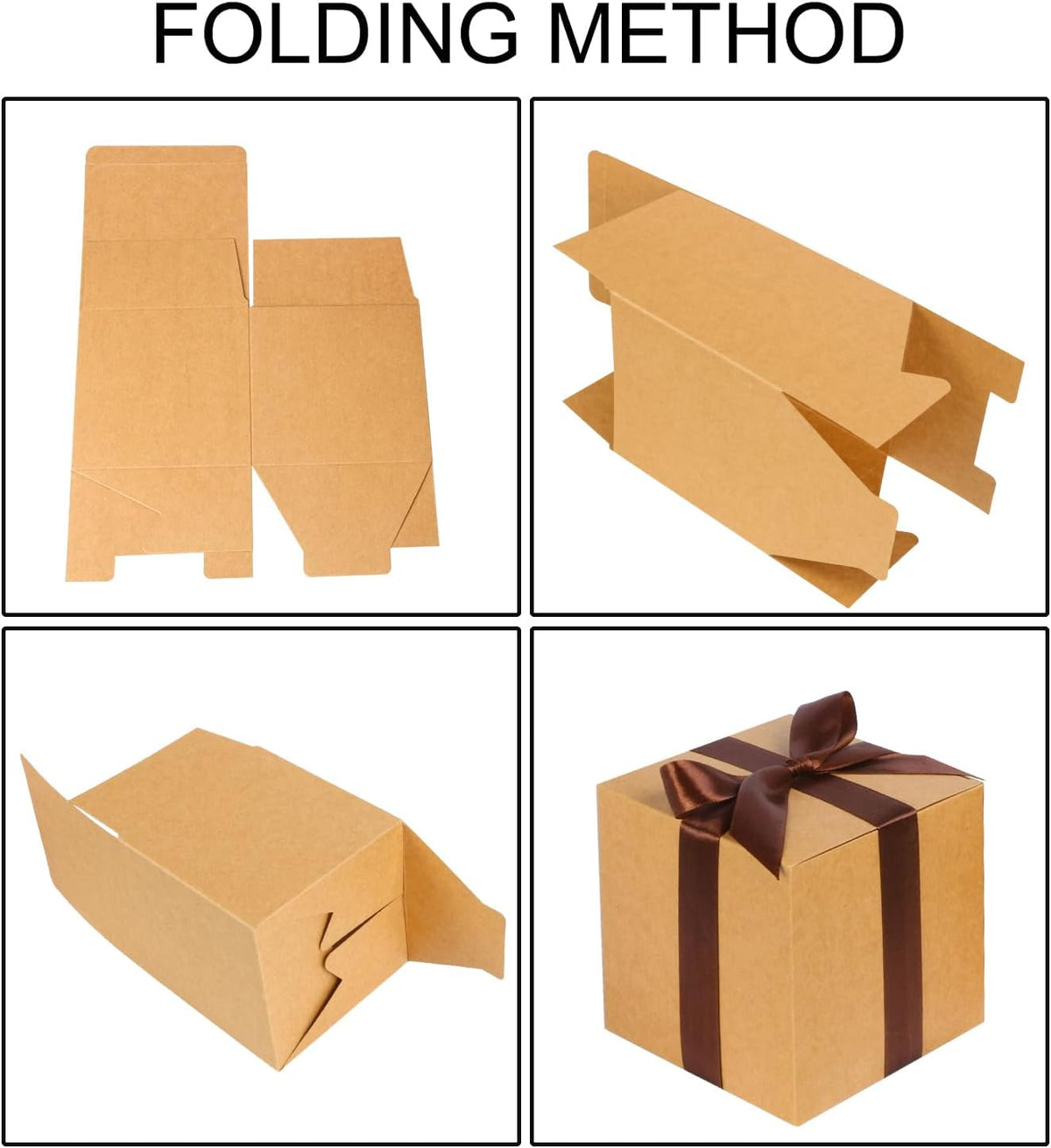 COTOPHER Small Gift Boxes 25 Pack 6x6x6 inches Brown Gift Boxes with Lids for Gifts, Crafting