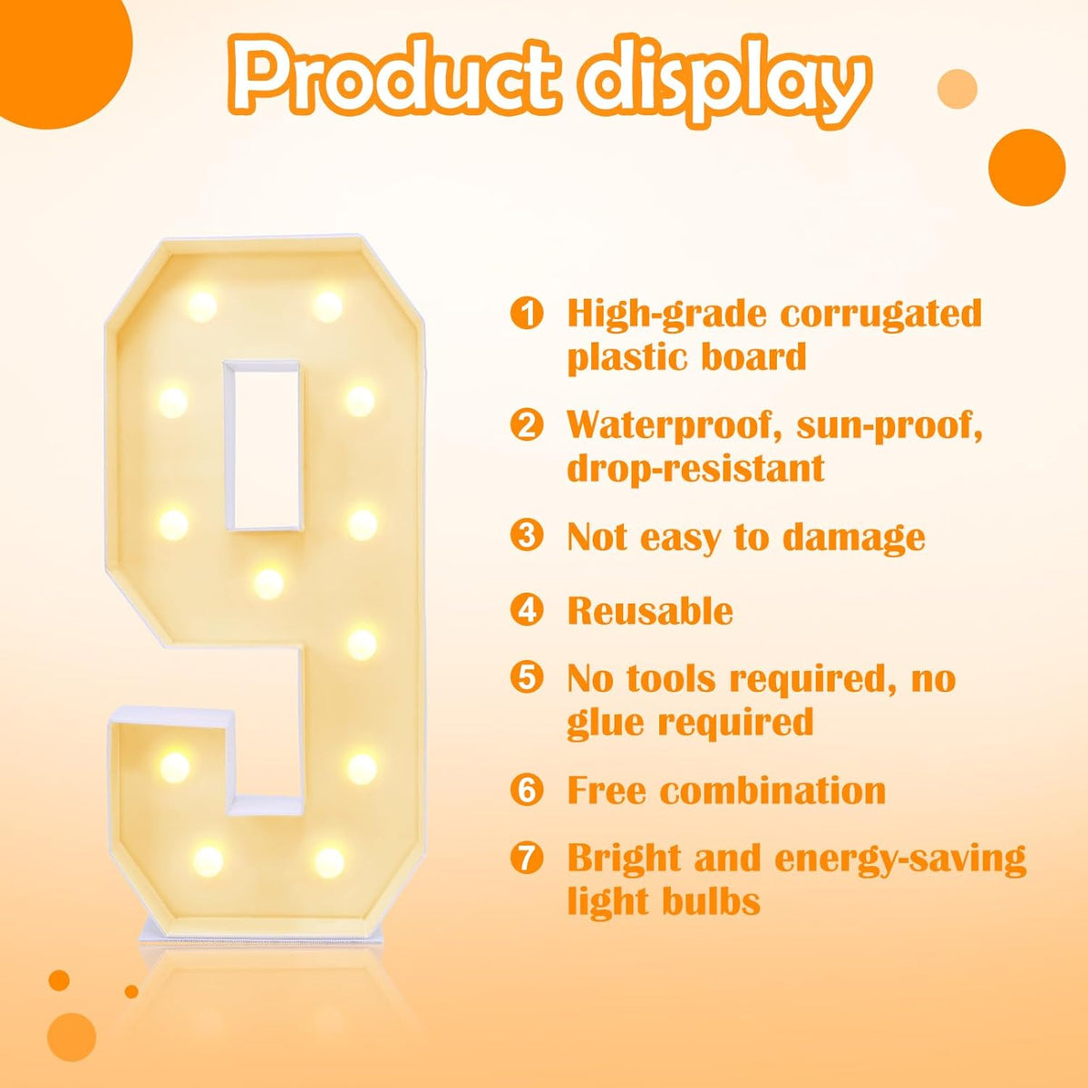 4ft Marquee for Numbers, Multifunctional Marquee for Numbers 4 Feet Tall, Mosaic Numbers for