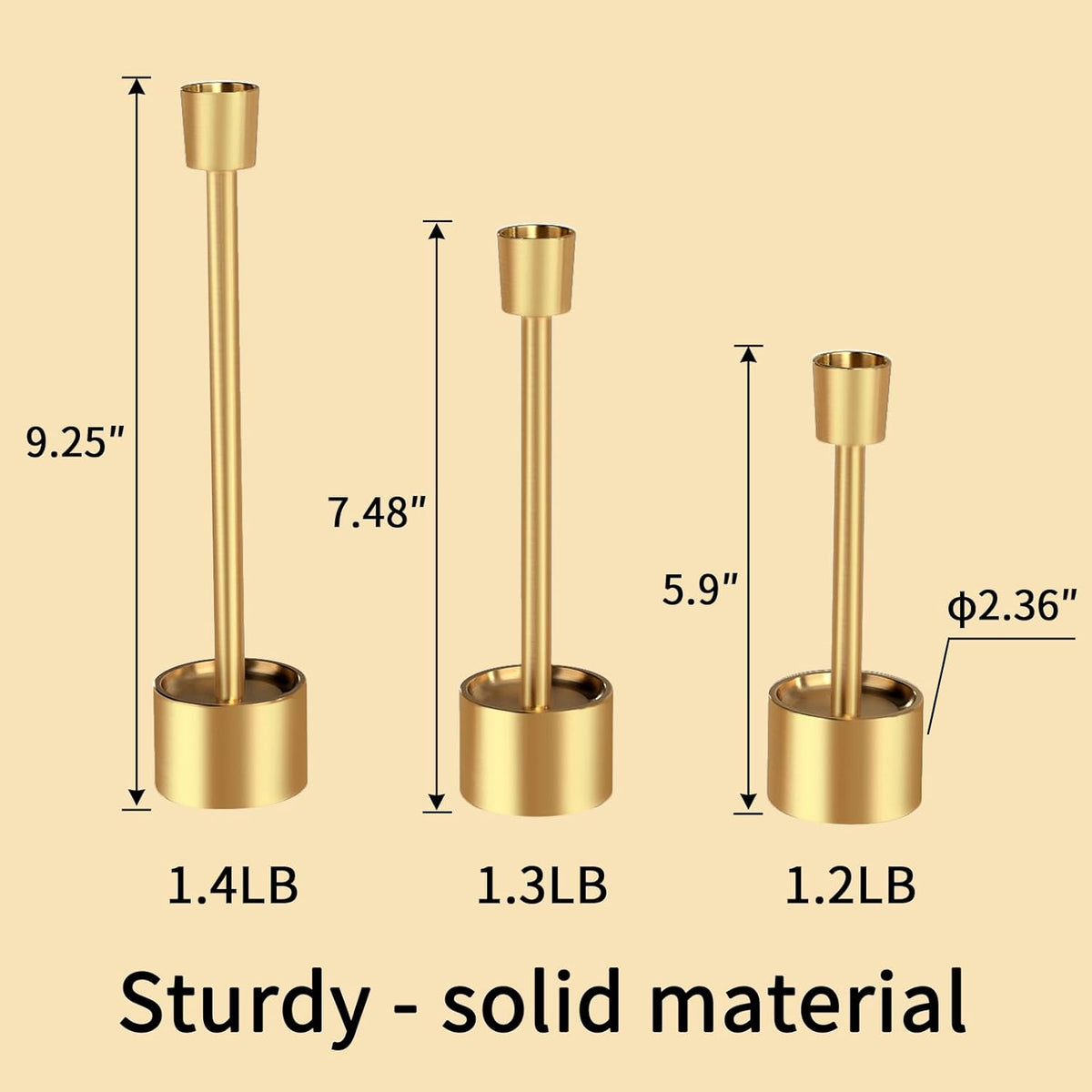 YUMORE 6 Packs Small Taper Candle Holders Candlestick Holder Stable Base Stand Holders for Dining