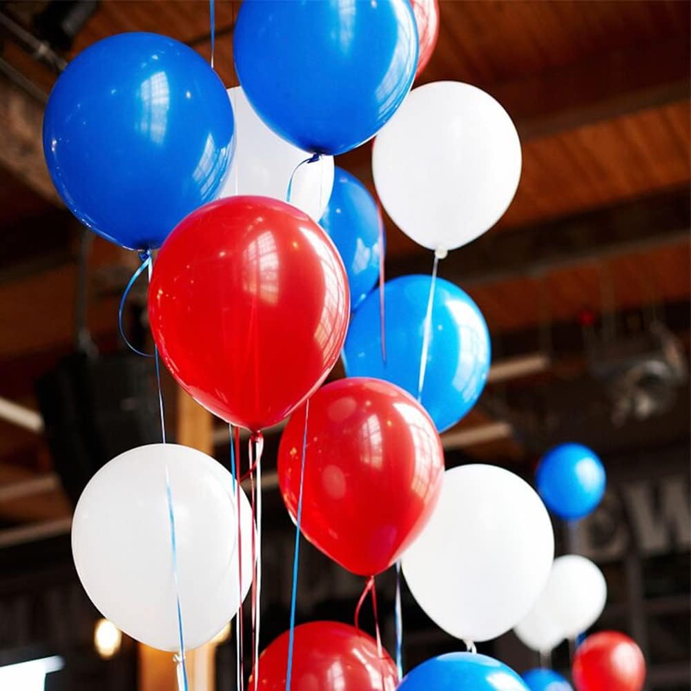 300 Pack Red White and Blue Balloons - 5 Inch Mini Red White Blue Latex Small Balloons - 100 of