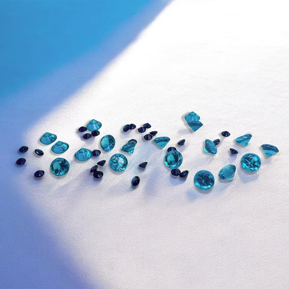 720 Pcs Morandi Blue Acrylic Diamonds Gems Table Scatters for Wedding Centerpieces,Treasure