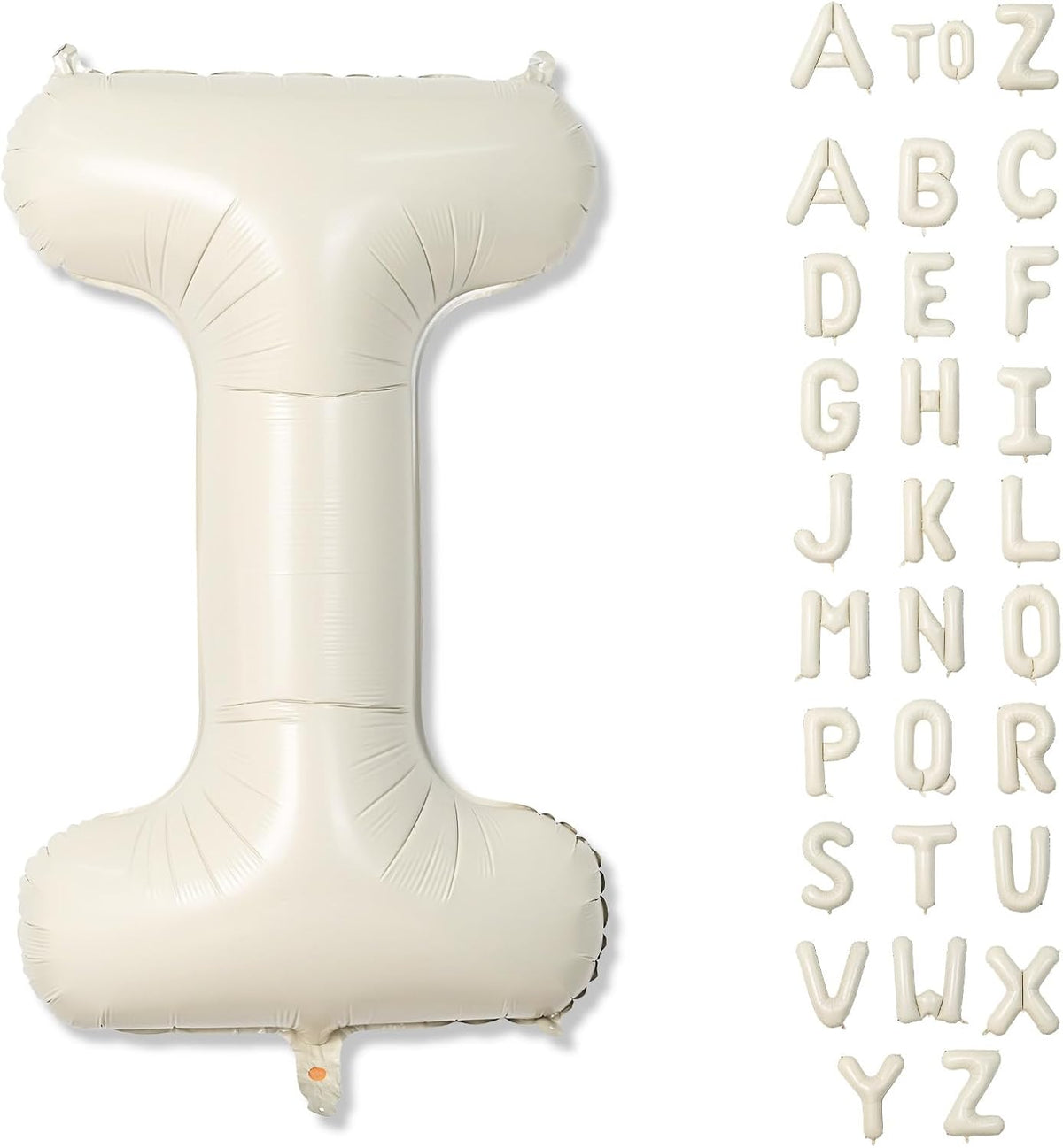 Cream 40 Inch I Foil Name Balloon, Self Inflating Large Letter Balloons for Girls Birthday Party