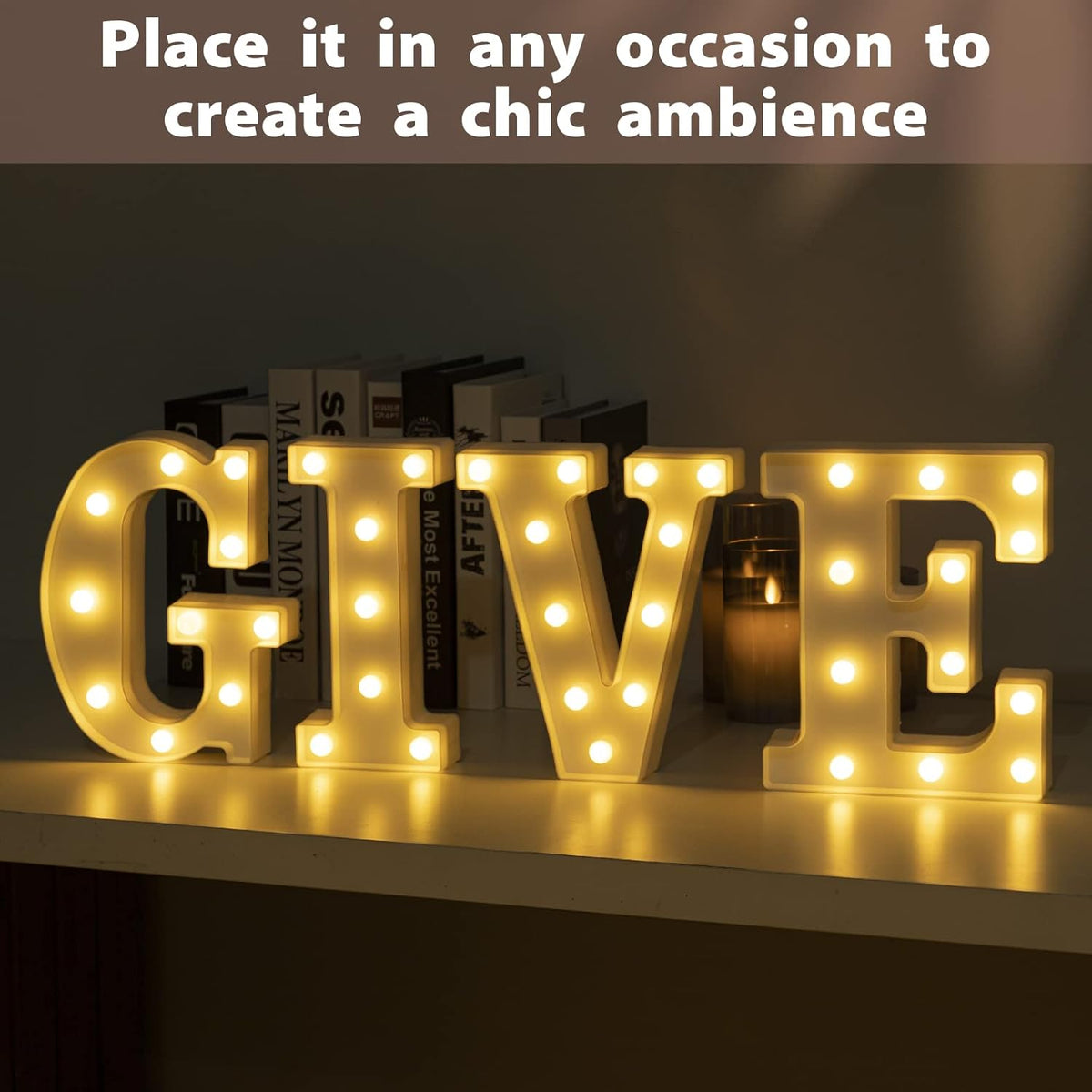 HXWEIYE Light Up Letters LED Marquee Sign 26 Alphabet and 10 Number Big Lights for Party Birthday