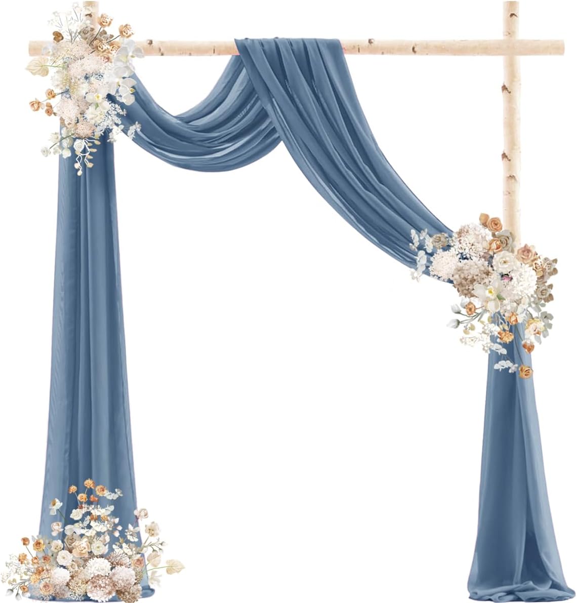 Dusty Blue Wedding Arch Draping Fabric 2 Panels 29" x 20 FT Blue Wedding Drapes for Backdrop Sheer