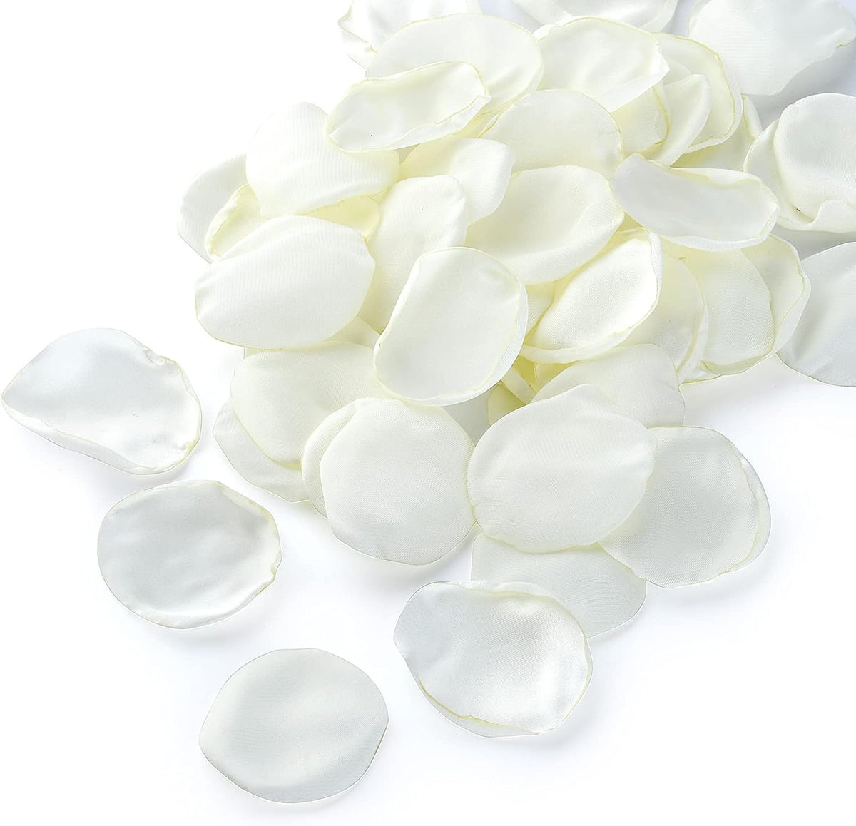 Artificial Ivory White Rose Petals 300pcs Reusable Silk Rose Petals Separated Flower Petals for