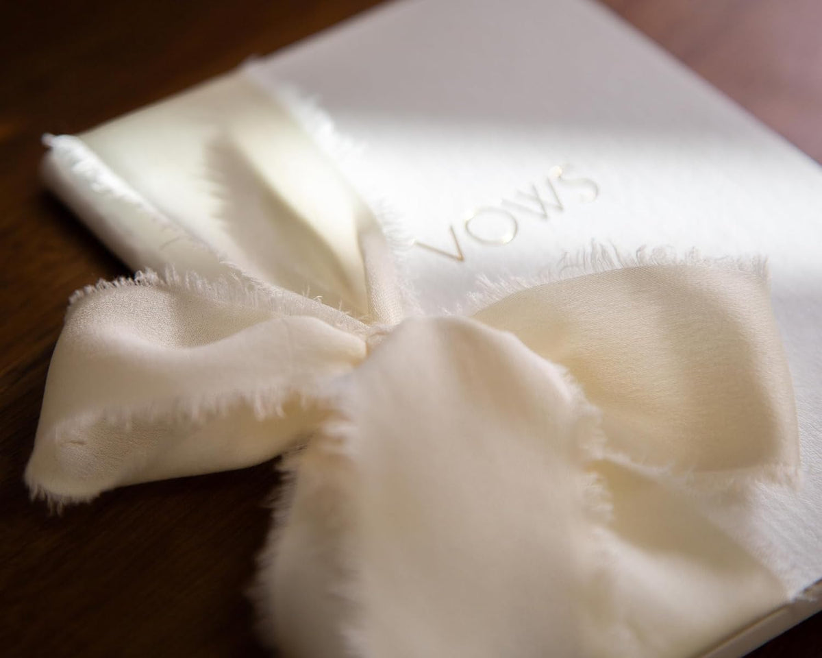 Black White Embossed Slim Vow Books w/Ribbon (Set of 2) - 5.625 x 4 Minimalist Pocket Sized