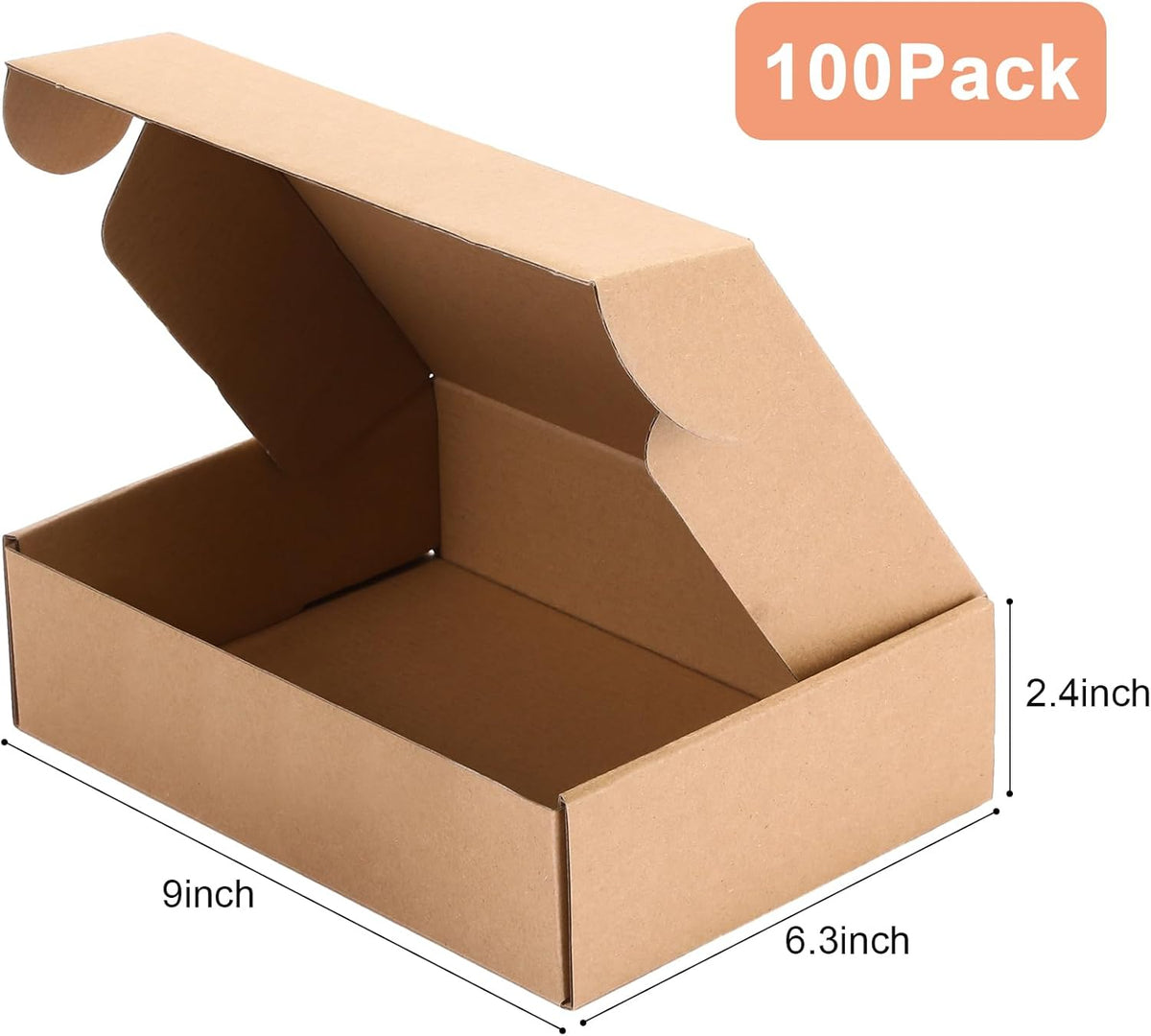Qilery 100 Pcs Shipping Boxes Cardboard Gift Corrugated Cardboard Brown Boxes Mailer Packaging for