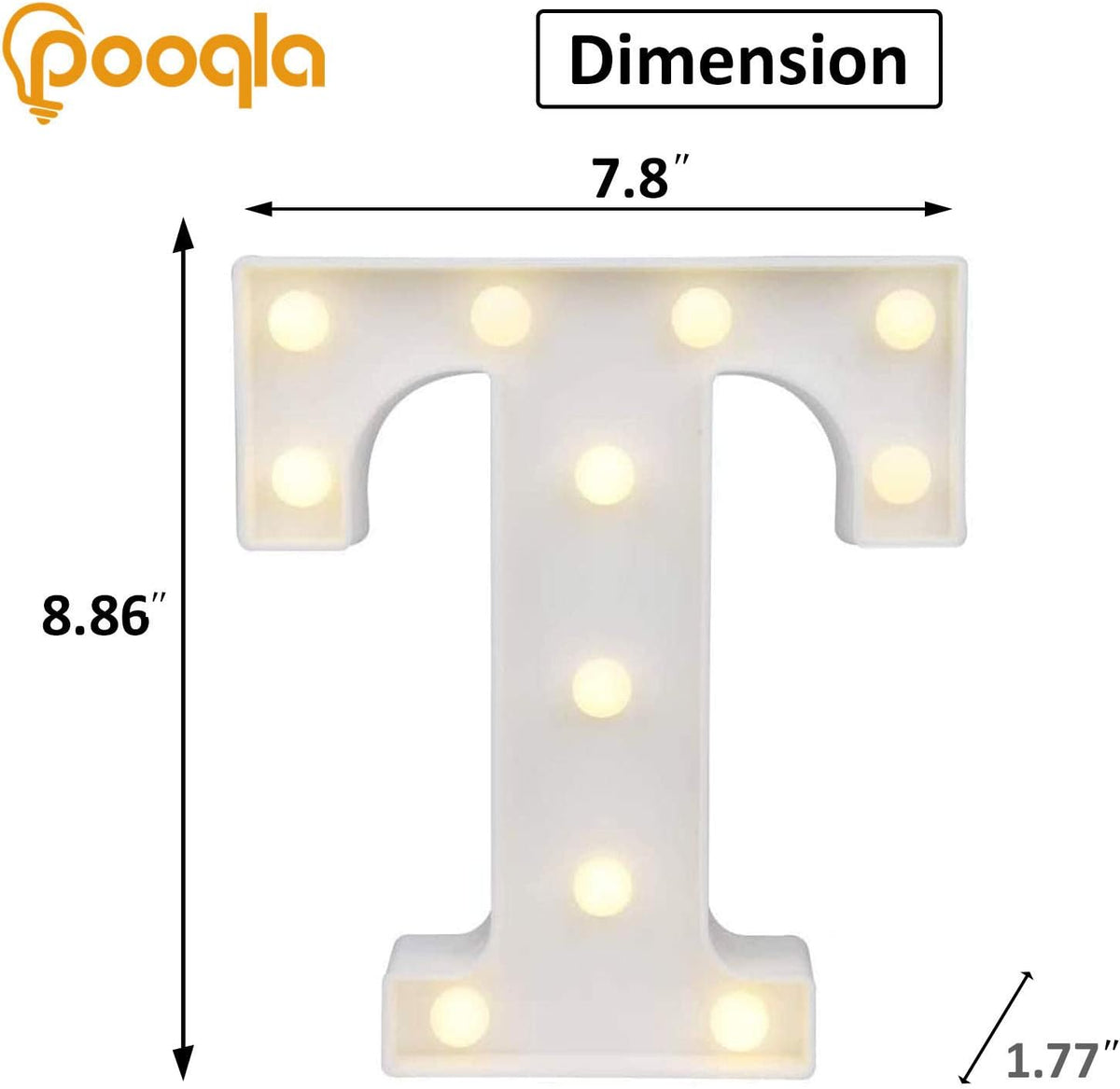Pooqla LED Marquee Letter Lights, Warm White and Cool White Decorative Lighted Letters, Light Up