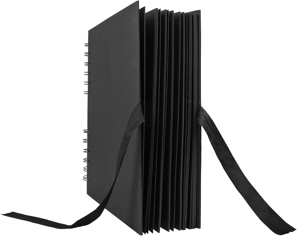 INNOCHEER Photo Album - Self Adhesive 80 Black Pages, Large Scrapbook Wedding Guest Book for DIY