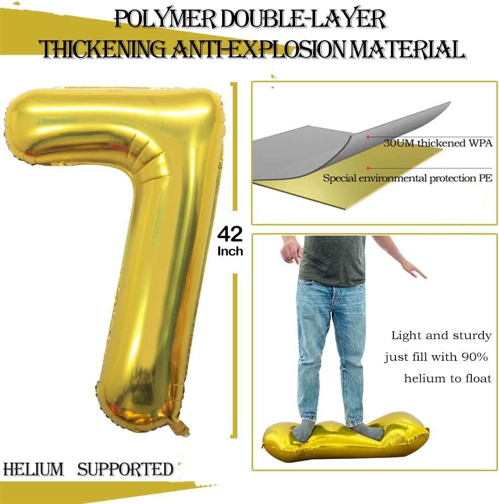 GOER Number 70 Balloons for 70th Birthday Party Decorations,42 Inch Jumbo Foil Helium Balloons for