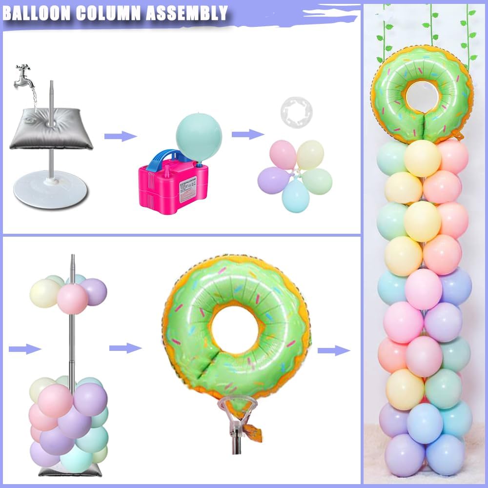 Balloon Columns Stand Set of 4, 7 Feet Telescoping Ballon Arches Stands with Bases for Floor