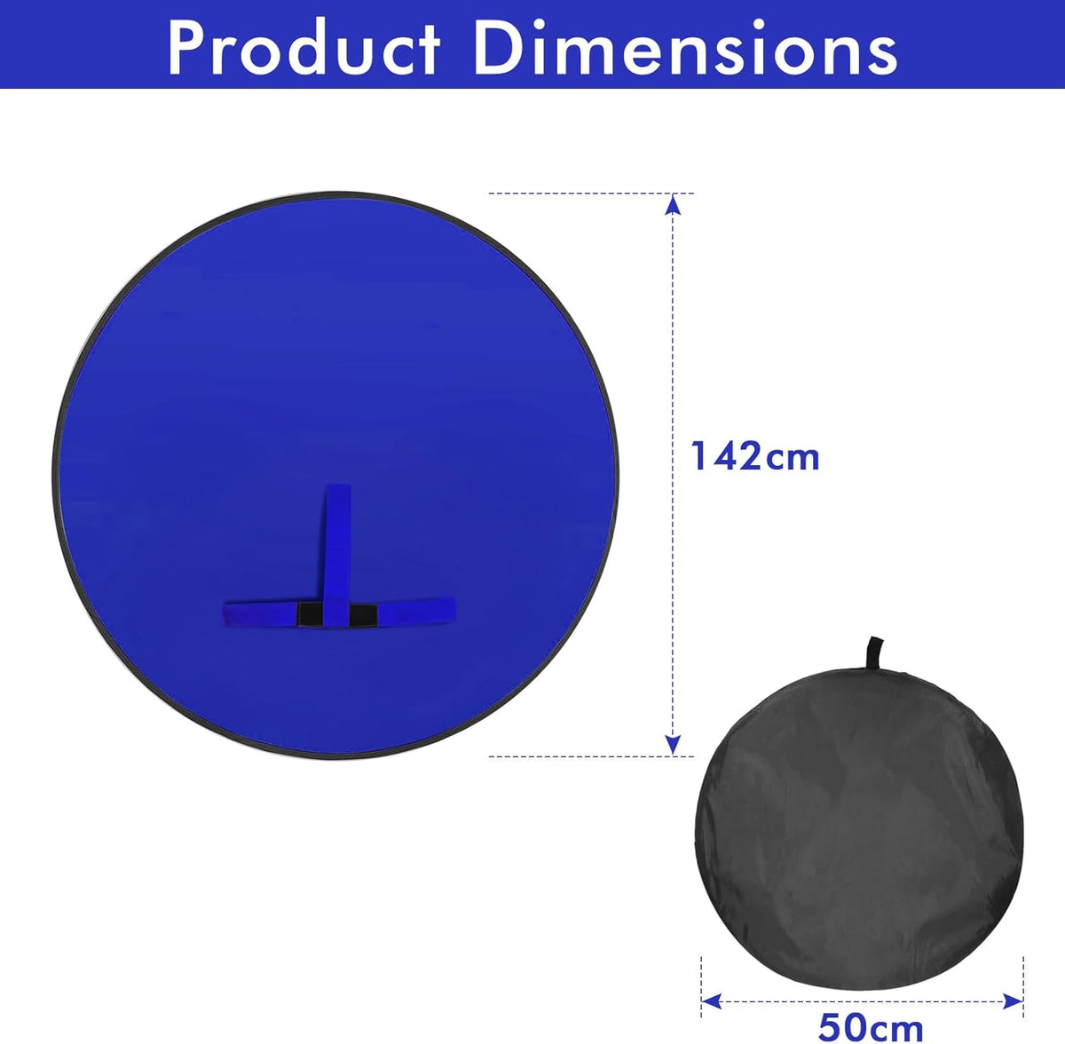 Portable Blue Screen Chair, 57 in BlueBackdrop with Stand Double Sided Foldable Screen Background