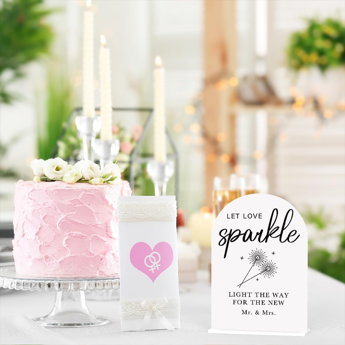 Acrylic Wedding Sign Wedding Signs for Ceremony Let Love Sparkle Sign for Wedding, Modern