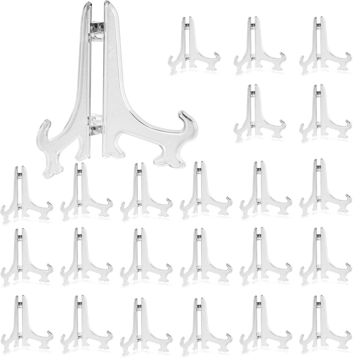 Juvale Clear Mini Easels for Place Cards - 4-Inch Clear Plastic, Pack of 24 - Easels for Pictures