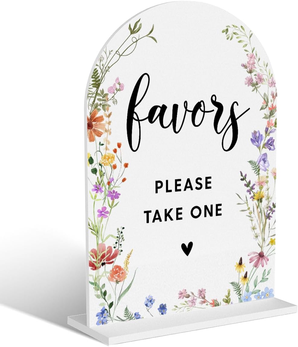 Acrylic Wedding Signs, Favors Please Take One Signs for Marriage Reception, Bridal Shower