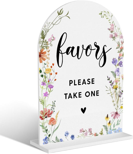 Acrylic Wedding Signs, Favors Please Take One Signs for Marriage Reception, Bridal Shower