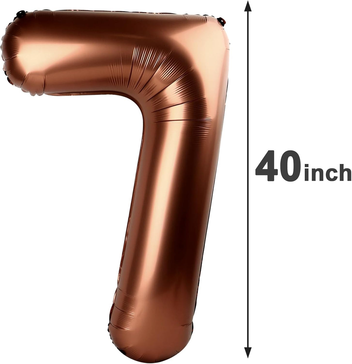 Dark Brown Number 7 Birthday Balloon 40 Inch, Digital Balloons for 7 17 27 70 77 Party Celebration