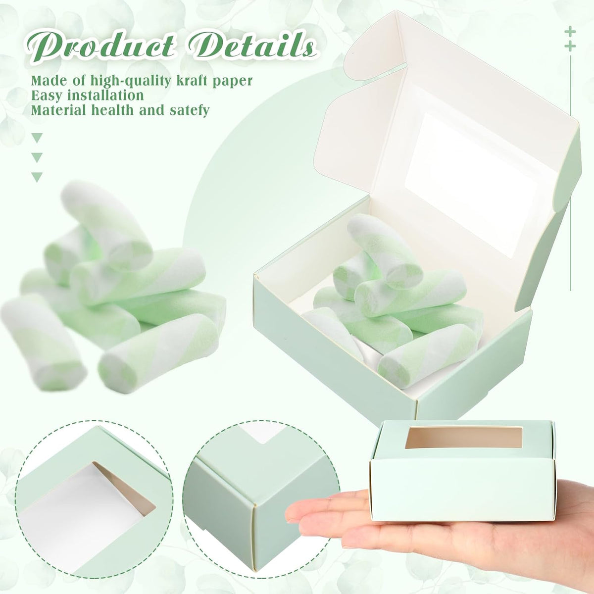 Zonon 30 Pcs Soap Boxes for Homemade Packaging, Mini Kraft Treat Boxes with Window for Bakery Candy