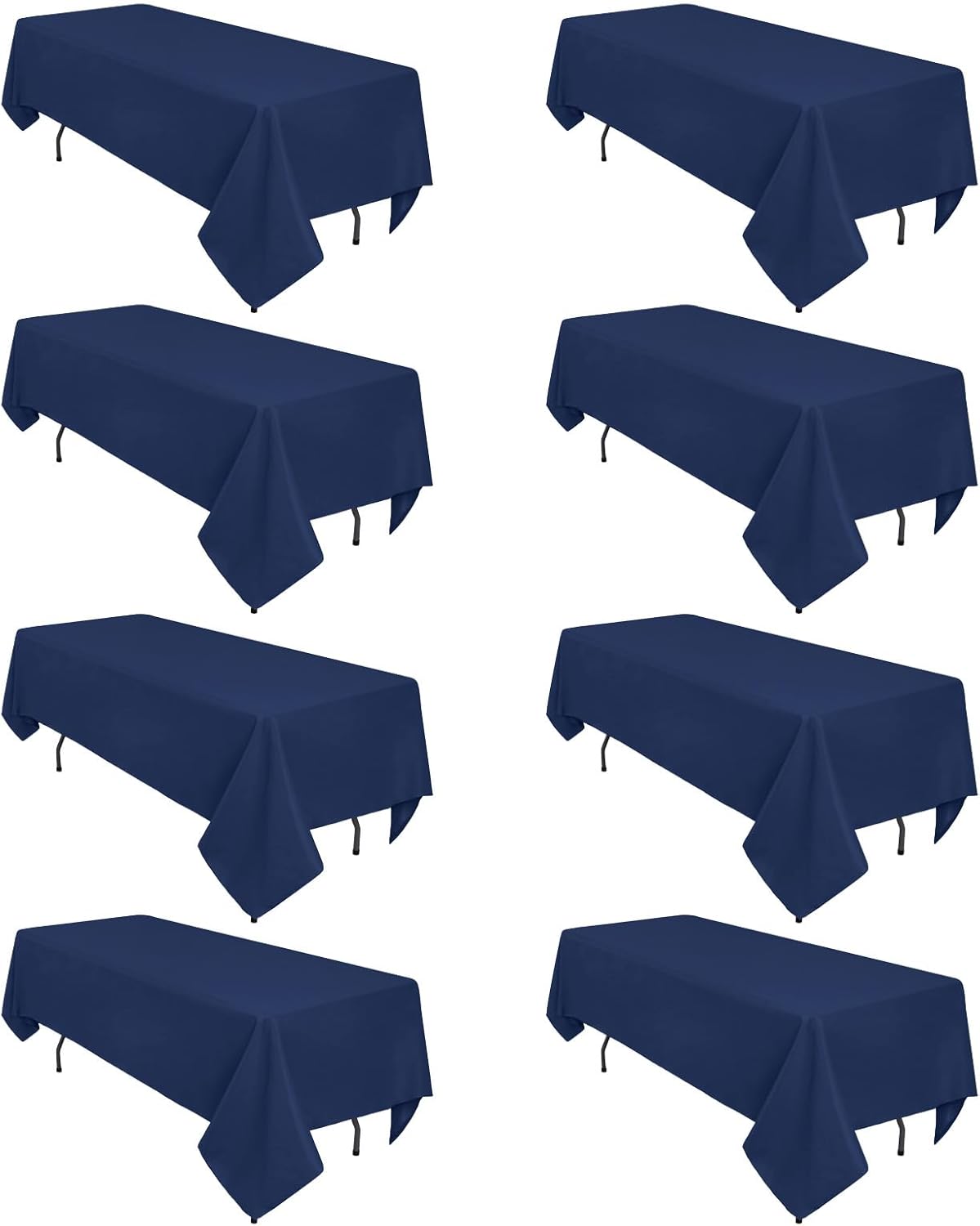 8 Pack Navy Blue Tablecloth 60 x 126 Inch Rectangular Tablecloths for 8 Foot Rectangle Tables