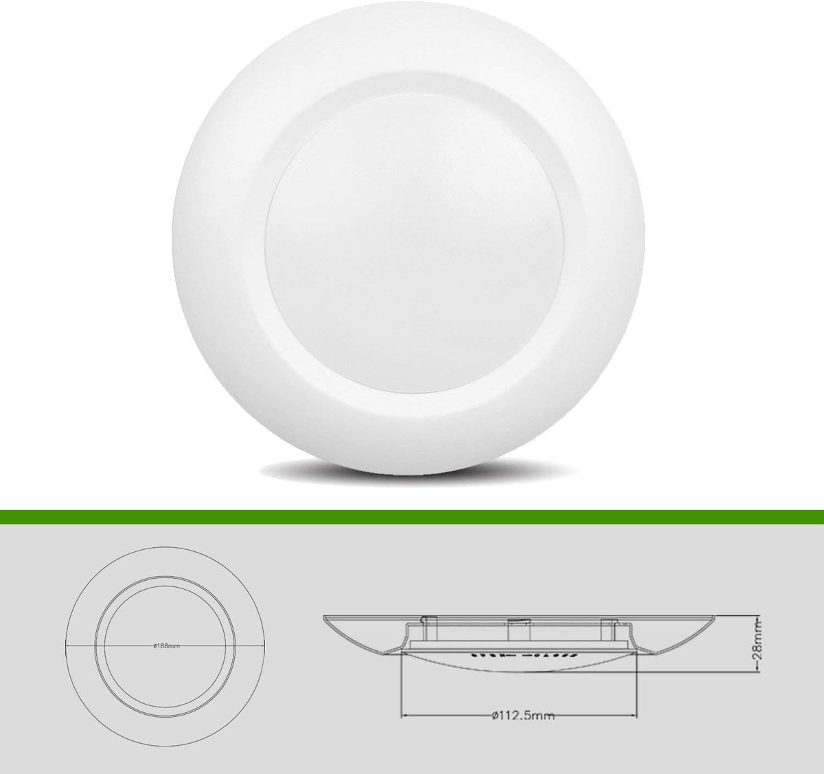 20 Packs 4 Inch LED Low Profile Recessed & Surface Mount Disk Light, Round, 10W, >600 Lumens, 4000k