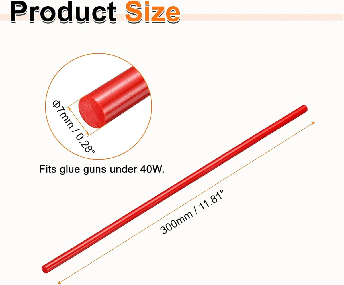 HARFINGTON 10pcs Hot Glue Sticks 0.28" Dia x 11.81" Long EVA Mini Hot Melt Adhesive Glue Stick for